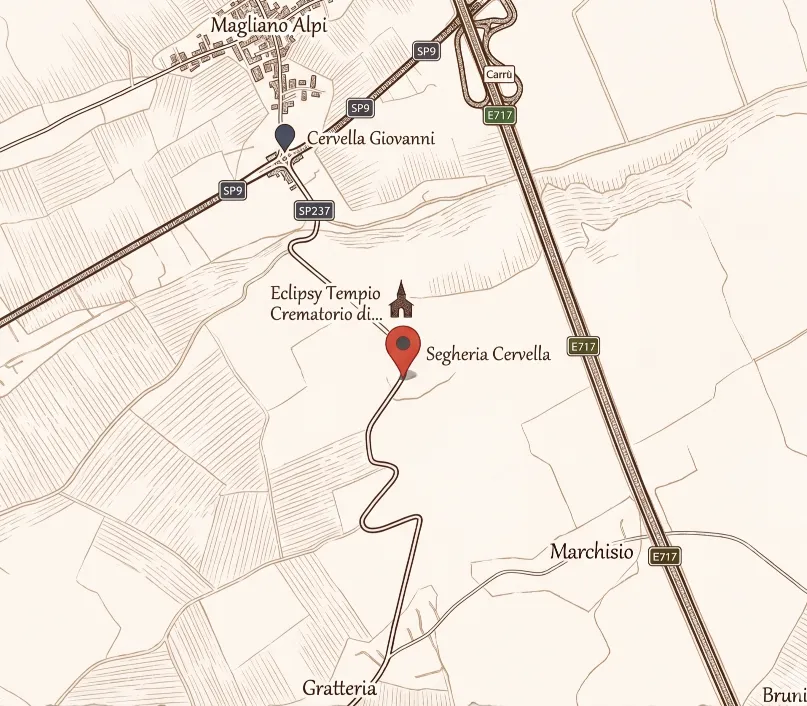 mappa della posizione di segheria cervella