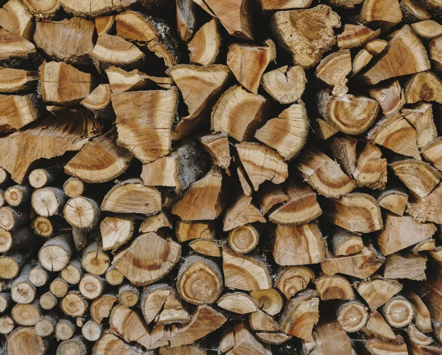 immagine di una pila di legno da ardere